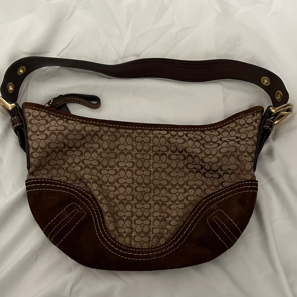 Coach Brown Patterned Shoulder Bag